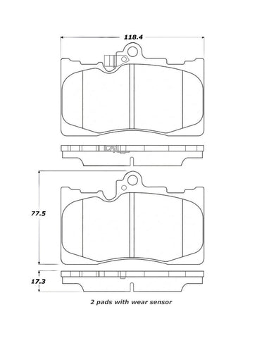 StopTech Street Touring 06 Lexus GS300/430 / 07-08 GS350 Front Brake Pads - 308.11180