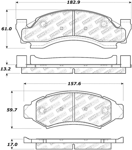 StopTech Street Select Brake Pads - Front - 305.03750