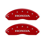 MGP 4 Caliper Covers Engraved Front Honda Engraved Rear H Logo Red finish silver ch - 20203SHOHRD