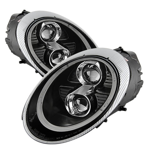 Spyder Porsche 911 997 2005-2009 Projector Headlights Halogen Model DRL LED Blk PRO-YD-P99705-DRL-BK - 5080134