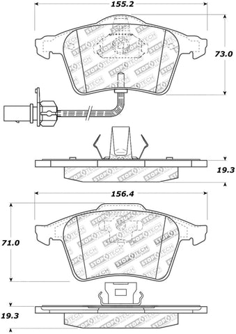 StopTech Street Touring 1/05-09 Audi A4/A4 Quattro Front Brake Pads - 308.09151