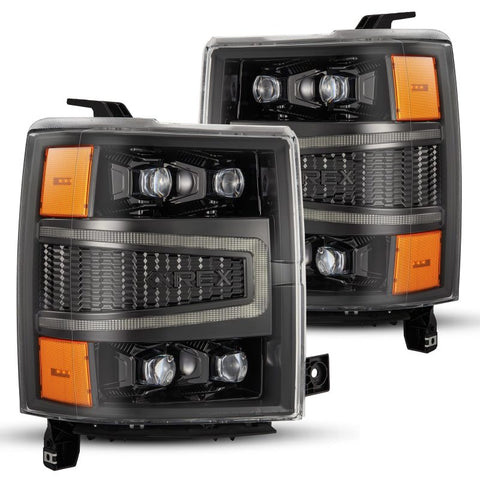 AlphaRex 04-15 Chevy 1500 NOVA-Series LED Proj Headlights Alpha BL w/Activ Light/Seq Signal & SB DRL - 880241