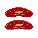 MGP 4 Caliper Covers Engraved F & R Chevy Racing Red Finish Silver Char 1988 Chevrolet Corvette - 13013SBRCRD