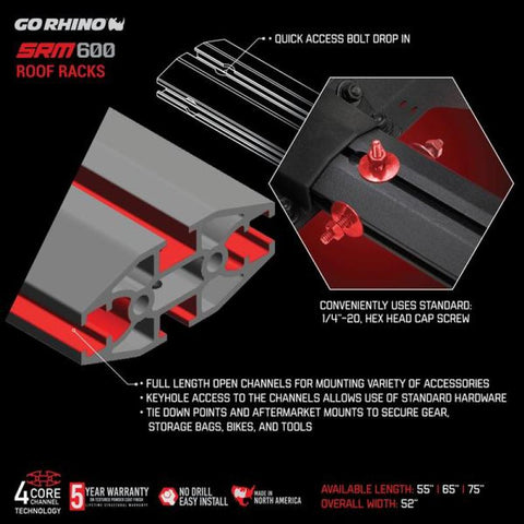 Go Rhino SRM600 Series Tubular Rack - 75in - 5936075T