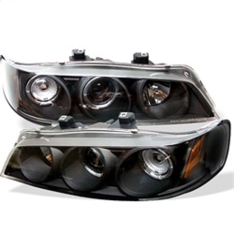 Spyder Honda Accord 94-97 1PC Projector Headlights LED Halo Amber Reflctr Blk PRO-YD-HA94-AM-BK - 5010698