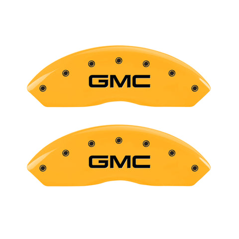 MGP 2 Caliper Covers Engraved Front GMC Yellow Finish Black Characters 1997 GMC Yukon - 34012FGMCYL