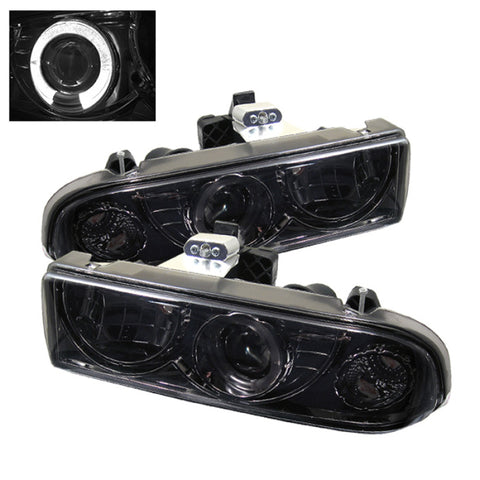 Spyder Chevy S10 98-04 Projector Headlights LED Halo Smke - Low H1 PRO-YD-CS1098-SMC - 5009562