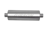 Gibson SFT Superflow Center/Center Round Muffler - 8x24in/4in Inlet/4in Outlet - Stainless - 788040S