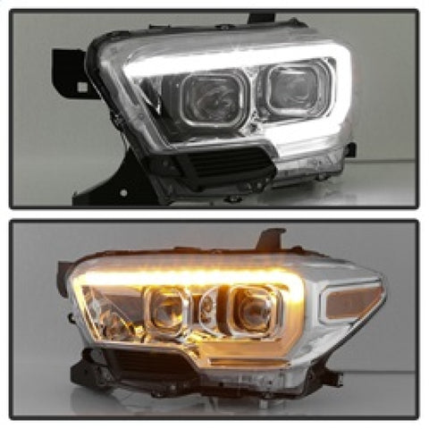 xTune Toyota Tacoma 16-18 DRL Light Bar Projector Headlights - Chrome PRO-JH-TTA16-LBDRL-C - 9039263