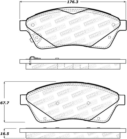 StopTech Street Brake Pads - Front - 308.14220