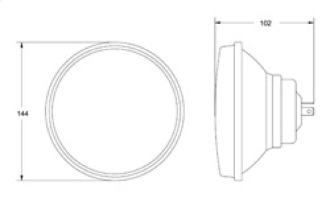 Hella Vision Plus 5-3/4in Round Conversion H4 Headlamp High/Low Beam - Single Lamp - 002850001