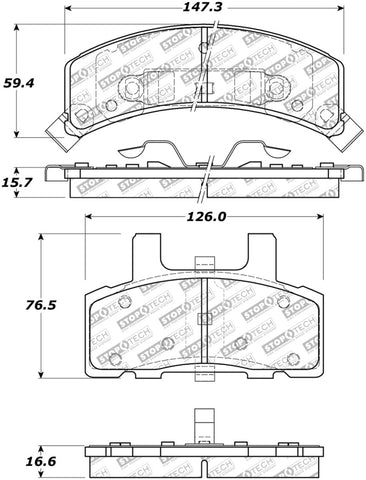 StopTech Street Select Brake Pads - Rear - 305.03690