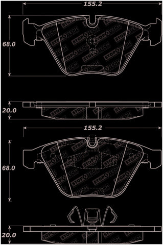 StopTech Street Select Brake Pads - Front 07-13 BMW 328i - 305.12600