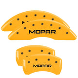 MGP 4 Caliper Covers Engraved Front & Rear MGP Yellow Finish Black Char 2002 Jeep Grand Cherokee - 42004SMGPYL