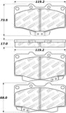 StopTech Street Select Brake Pads - Rear - 305.04360