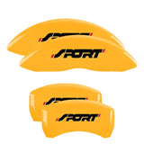 MGP 4 Caliper Covers Engraved Front & Rear Oval logo/Ford Yellow finish black ch - 10231SFRDYL