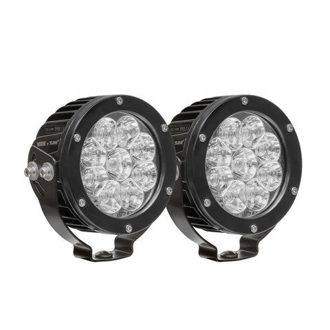 Westin Axis LED Auxiliary Light 4.75 inch Round Flood w/3W Osram (Set of 2) - Black - 09-12007B-PR