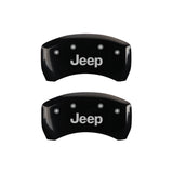 MGP 4 Caliper Covers Engraved Front & Rear JEEP Black finish silver ch - 42013SJEPBK