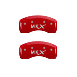 MGP 4 Caliper Covers Engraved Front Lincoln Engraved Rear MKX Red finish silver ch - 36006SLCXRD