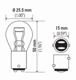 Hella Bulb 7528 12V 21/5W Bay15D S8 (2) - 7528TB