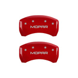 MGP 4 Caliper Covers Engraved Front & Rear MOPAR Red finish silver ch - 42012SMOPRD