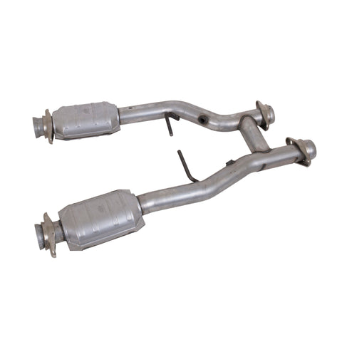 BBK 96-04 Mustang 4.6 GT / Cobra Short Mid H Pipe w Catalytic Converters 2-1/2 For Long Tube Headers - 1538