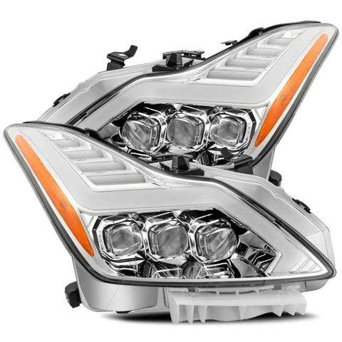 AlphaRex 08-13 Infiniti G37 NOVA LED Proj Headlights Chrome w/ Activ Light/Seq Signal/DRL - 881984