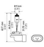 Hella Optilux 881 12V Xenon Yellow XY Bulb - H71071182