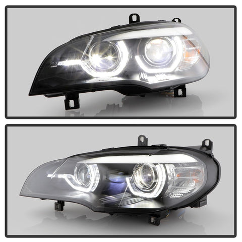 Spyder BMW X5 E70 07-10 Xenon/HID AFS High-Power LED Headlights - Black PRO-YD-BMWE7007AFSHIDAP-BK - 5088239