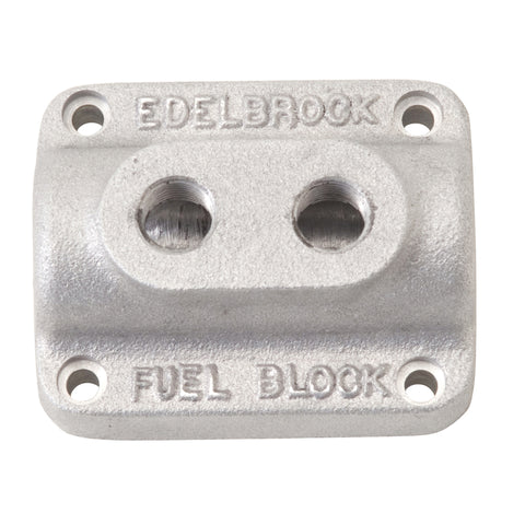 Edelbrock Fuel Block Dual Carburetor As Cast - 1280