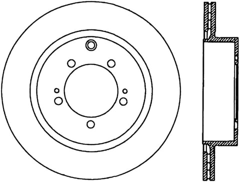 StopTech 08 Mitsubishi Evo AWD Drilled Right Rear Rotor - 128.46075R