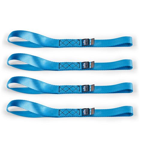 Mishimoto Heavy-Duty Ratchet Tie-Down Kit (4-Pack) - Blue - BNRTC-TDHD-4BL