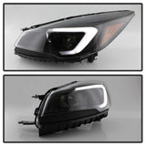 xTune 13-16 Ford Escape LED Light Bar Halogen Projector Headlights - Black (PRO-JH-FESCA13-LB-BK) - 9042904