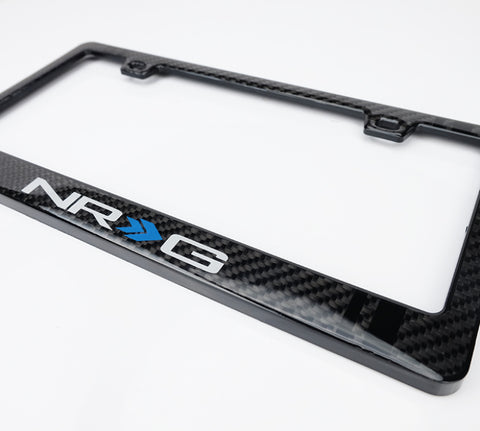 NRG Carbon License Plate Frame/ Fiber Poly Dip Finish Wet w/ NRG Logo - CARB-P200NRG