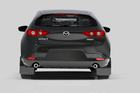 Rally Armor 19-22 Mazda3 GT Sport Hatch Red UR Mud Flap w/ White Logo - MF61-UR-RD/WH