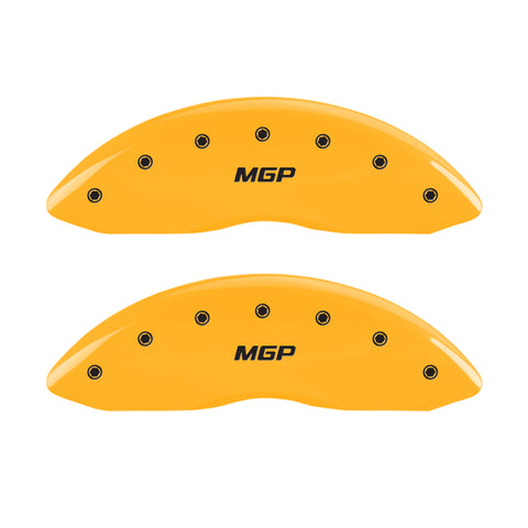 MGP 4 Caliper Covers Engraved Front & Rear MGP Yellow Finish Black Char 2003 Lincoln Town Car - 36013SMGPYL