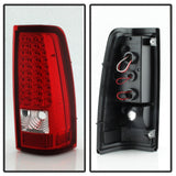 Xtune Chevy Silverado 1500/2500/3500 03-06 LED Tail Lights Red Clear ALT-ON-CS03-LED-RC - 5008787