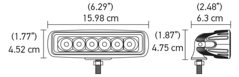 Hella Value Fit Mini 6in LED Light Bar - Flood Beam Pedestal - 357203001