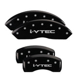 MGP 4 Caliper Covers Engraved Front & Rear i-Vtec Black finish silver ch - 39016SIVTBK