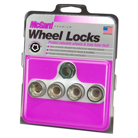 McGard Wheel Lock Nut Set - 4pk. (Under Hub Cap / Cone Seat) M14X1.5 / 22mm Hex / .893in. Length - 24019