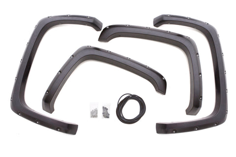Lund 19-22 GM Silverado/Sierra RX-Flat Smooth Elite Series Fender Flares w/Black Bolts - Black 4pc - RX130S
