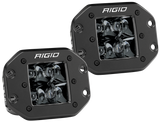 Rigid Industries D2 - Midnight Edition Flush Mount Spot Lights - 212213BLK