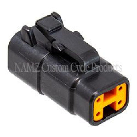 NAMZ Deutsch DTM 4-Position Plug w/4 Stamped Terminals & Wedgelock - Black (HD 74114-98BK) - MDP-4B