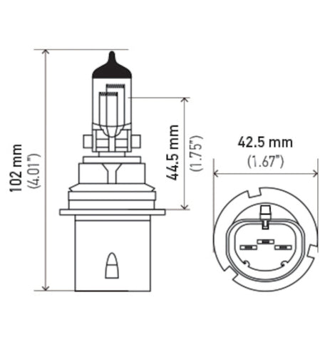 Hella Bulb 9004/HB1 12V 65/45W P29T T4.6 - 9004