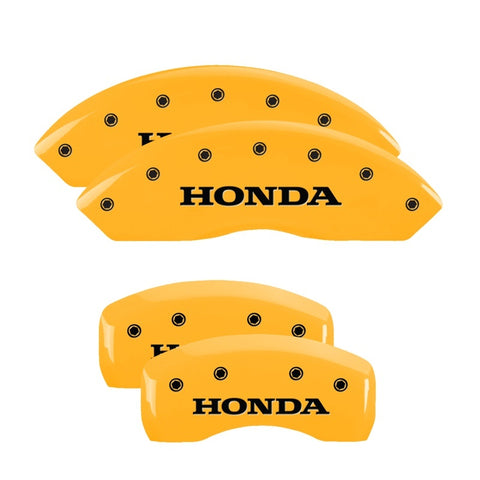 MGP 4 Caliper Covers Engraved Front & Rear Honda Yellow Finish Black Char 2004 Honda Pilot - 20216SHONYL