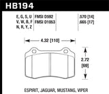 Hawk 00-05 Ferrari 360 3.6L DTC-60 Race Front Brake Pads - HB194G.665