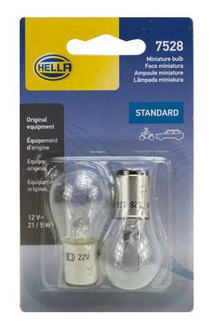 Hella Bulb 7528 12V 21/5W Bay15D S8 (2) - 7528TB