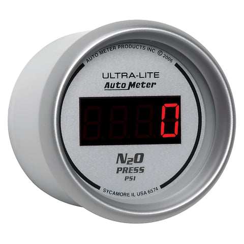 Autometer Ultra-Lite 2-1/16in 1600 PSI Digital Nitrous Pressure Gauge - Silver - 6574