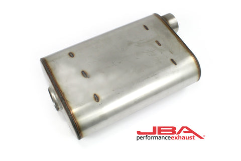 JBA Universal Chambered Style 304SS Muffler 14x9.75x4 2.5in Inlet Diameter Offset/Offset - 40-251400