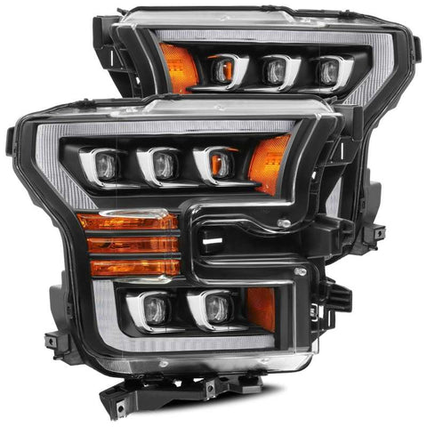 AlphaRex 17-20 Ford Raptor NOVA LED Proj Headlights Plank Style Matte Black w/Activ Light/Seq Signal - 880152